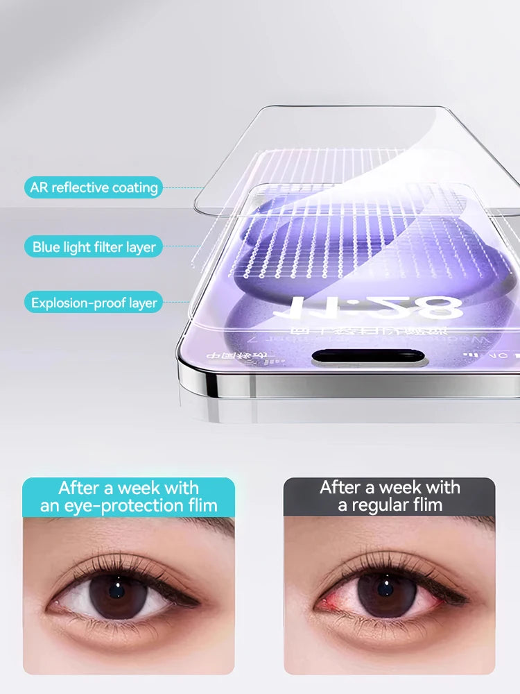 Joyroom 3/2/1pcs HD Anti-Blue Light Glass for iPhone 17 Pro Max Screen Protector Full Screen Eye Protection Tempered Glass