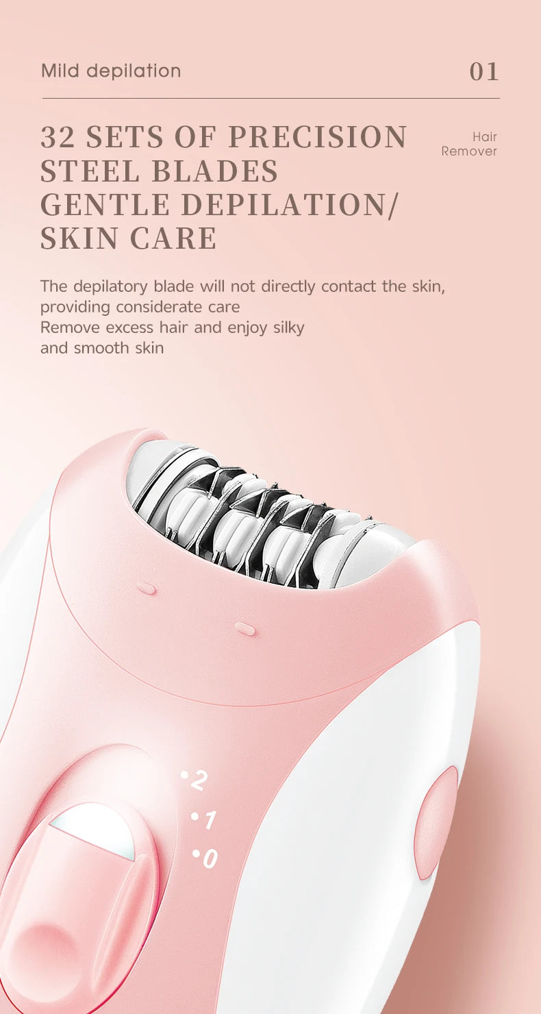 Kemei Rechargeable Women Epilator Electric Facial Body Hair Remover Bikini Trimmer Rotary Female Epilator For Face Leg With