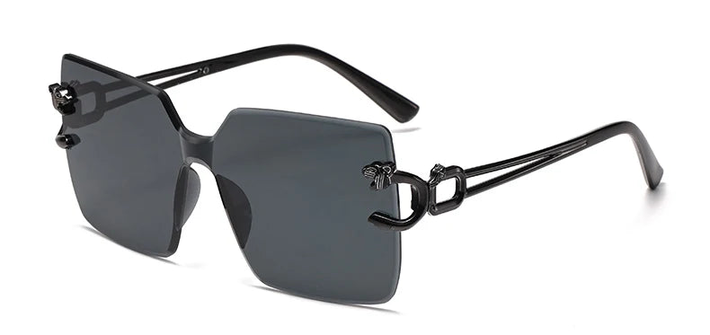 Retro Square Sunglasses Women Men Rimless Trend Luxury Shades Travel Glasses Lady Man UV400
