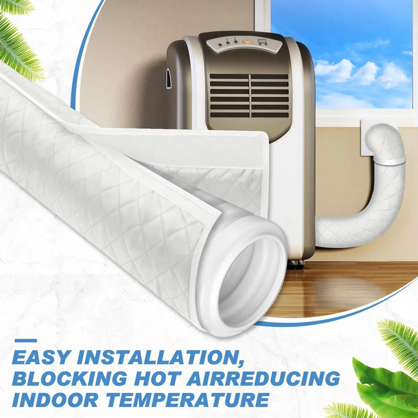 Portable AC Hose Insulation Sleeve Thermal Pipe Sleeve Portable Air Conditioner Hose Cover for 5 & 5.9inch Diameter Home Garage
