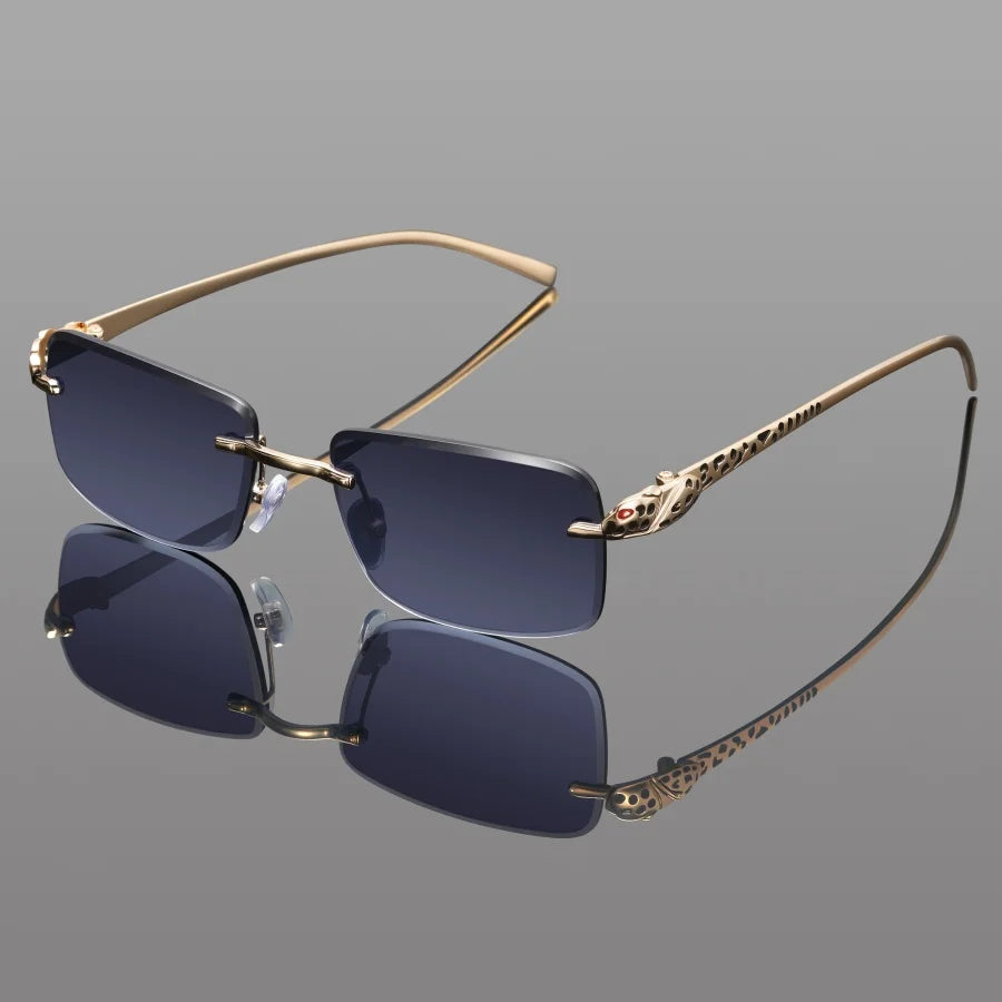 Vintage Rimless Sunglasses Rectangle Fashion Popular Women Brand Designer Sun Glasses Female Eyewear Summer Traveling Oculos