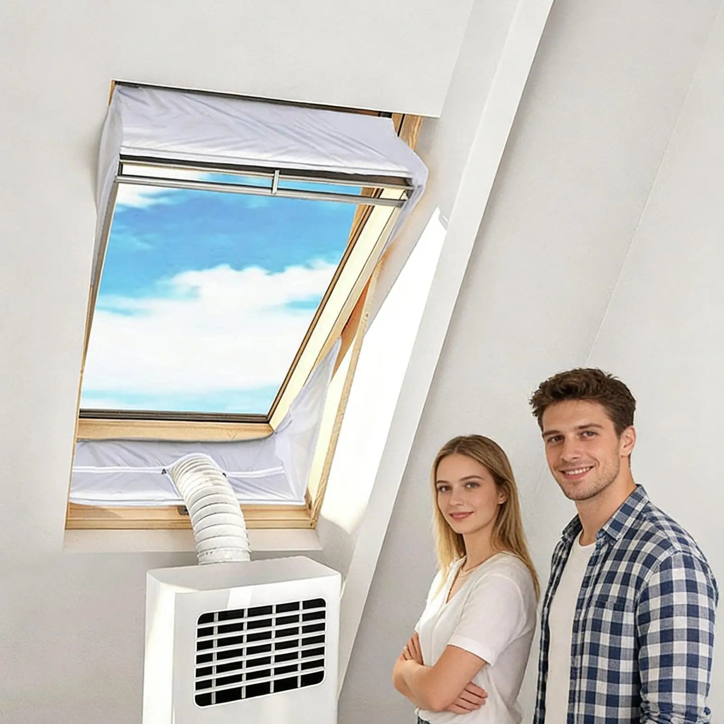 Portable AC Window Vent Kit AC Sealing Sealing Duct Cloth Mobile Air Conditioning Unit Vent For Home Apartment Farmhouse