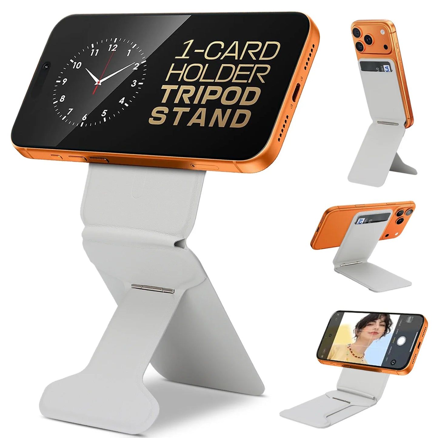 Functional Magnetic Card Holder Adjustable Stand Selfie Stick Compatible with MagSafe Card Holder