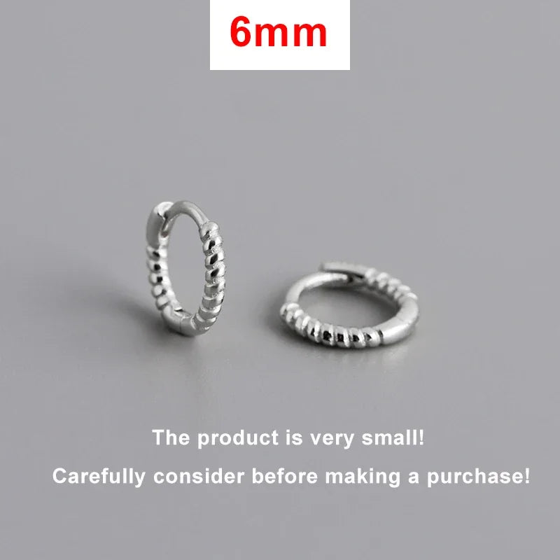 Real 925 Sterling Silver Twisted Rope Shape Hoop Earrings for Women Minimalist Fine Jewelry Light Luxury Accessories