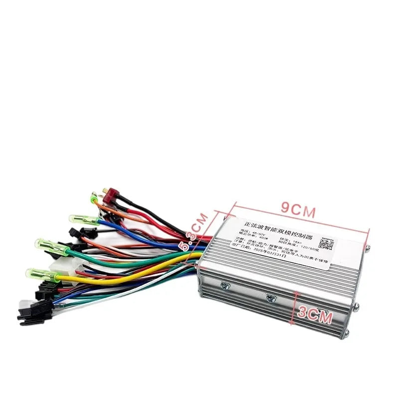E-Bike Scooter Controller Kit 48V-60V 400W 15-18A Compatible Full Wire Harness for Electric Bicycle Conversion Braking System