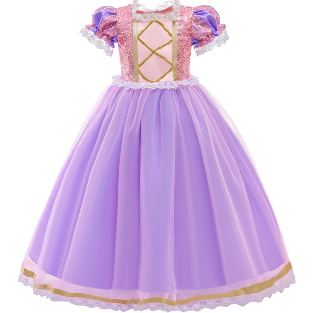 Rapunzel Halloween Costume for Girls Carnival Cosplay Kids Clothes Party Birthday Princess Dress Lace Wedding Christmas Costumes
