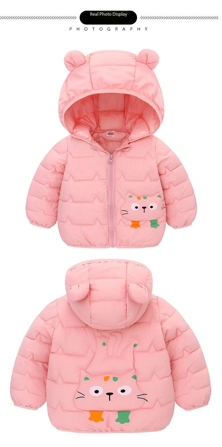 Baby Children Coats Winter Thick Jackets For Boys Warm Plush Thicken Outerwear For Girls Fur Hooded Jacket Kids Clothes Snowsuit