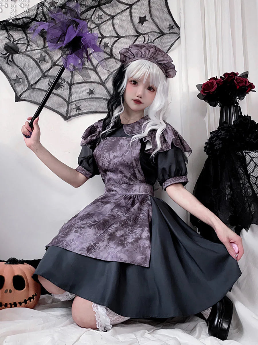 Halloween Costumes Lolita Dresses Pumpkin Witch Vampire Maid Outfits Dark Teenage Gothic Scary Doll Role-Playing Japanese Suit
