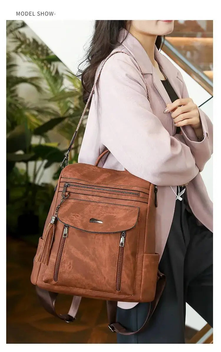 Hot Sale Luxury Women's Backpack Multifunctional Layers Double Shoulder Bags Luxury Good Quality  Spring Trend PU Women's Bag