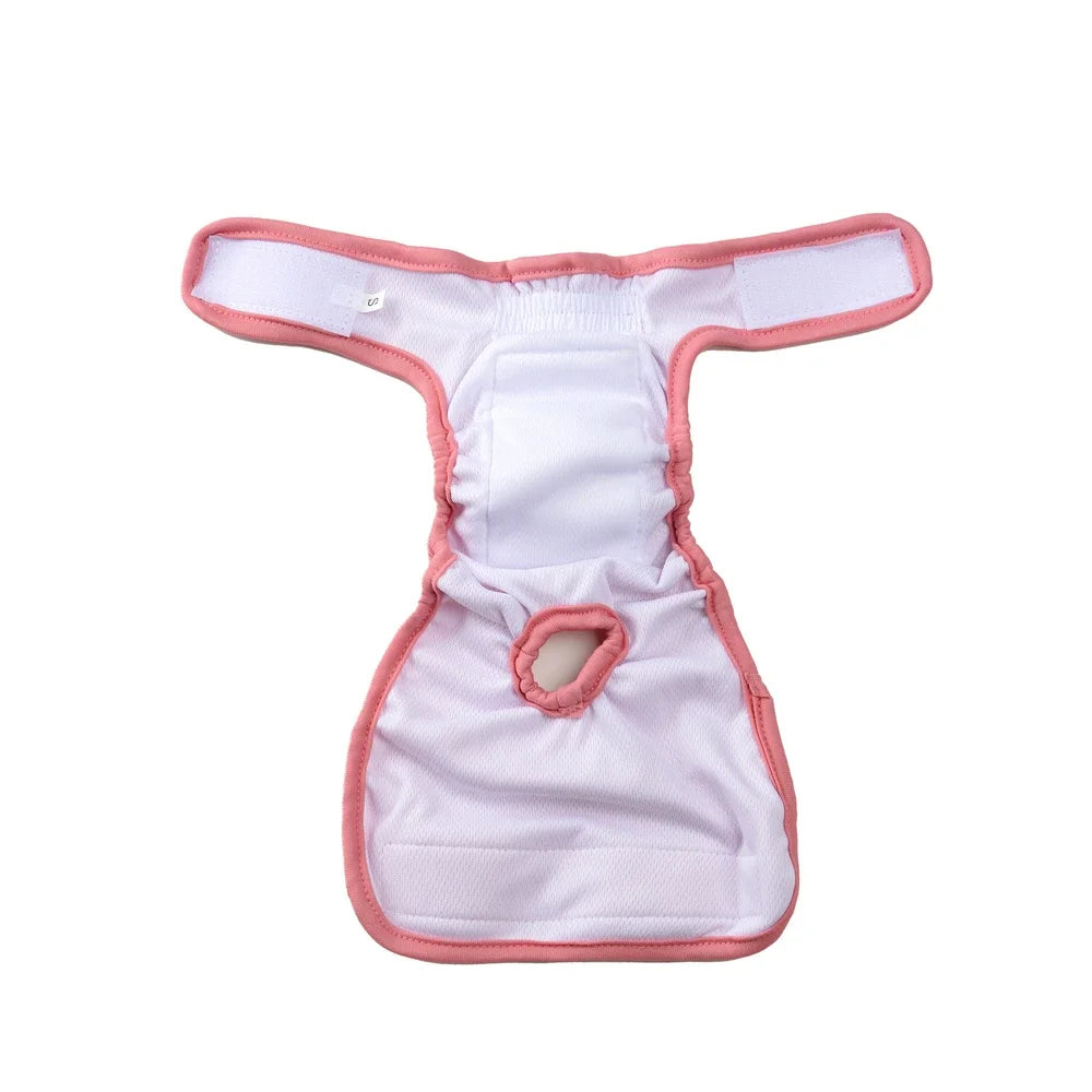 3pcs Female Dog Diapers Washable Reusable Puppy Nappies Physiological Pants Adjustable Pet Sanitary Panties Short for Girl Dogs