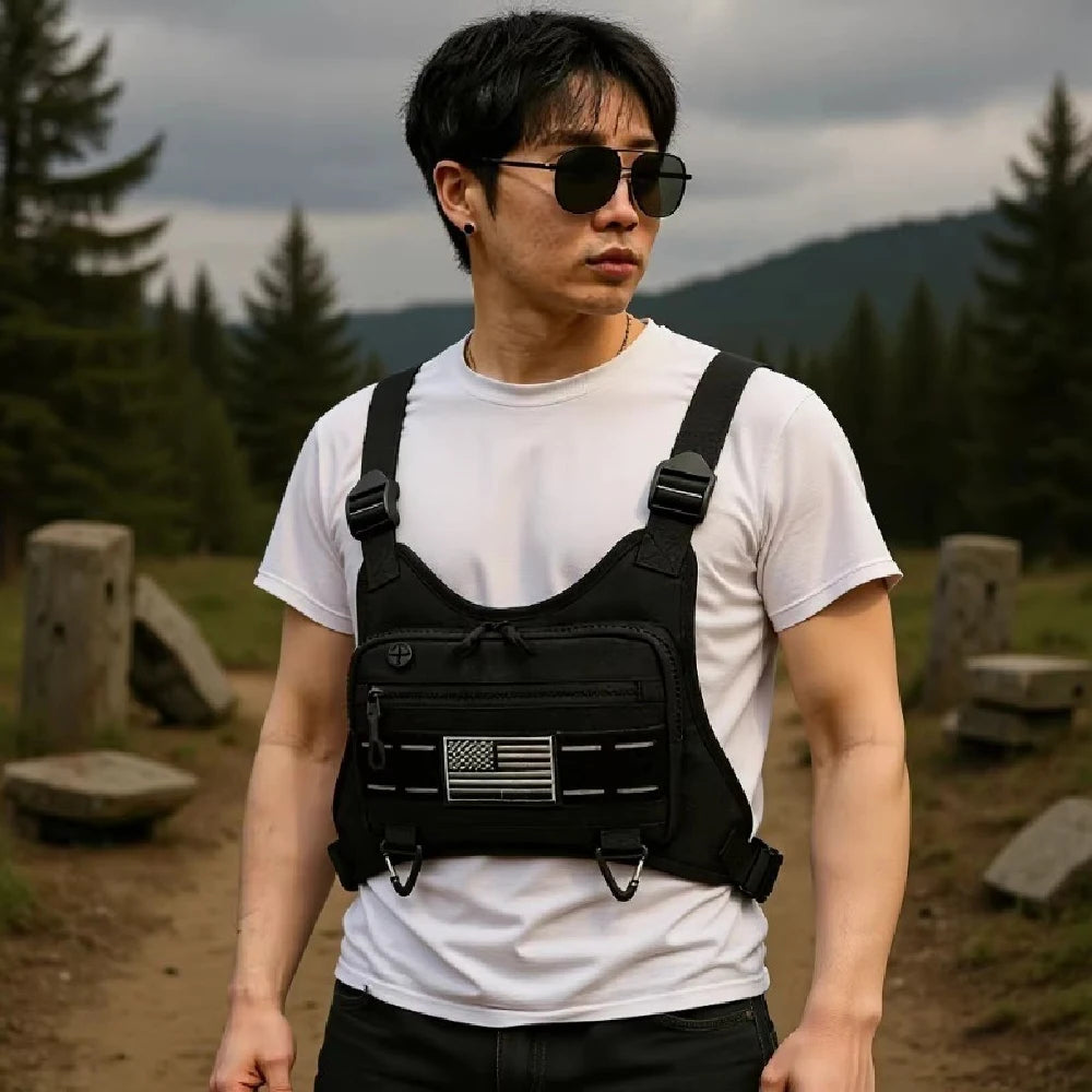 Outdoor Running Cycling Chest Bag Water-Resistant Lightweight With Phone Pouch For Fitness Commute Multi-Scene Men Women