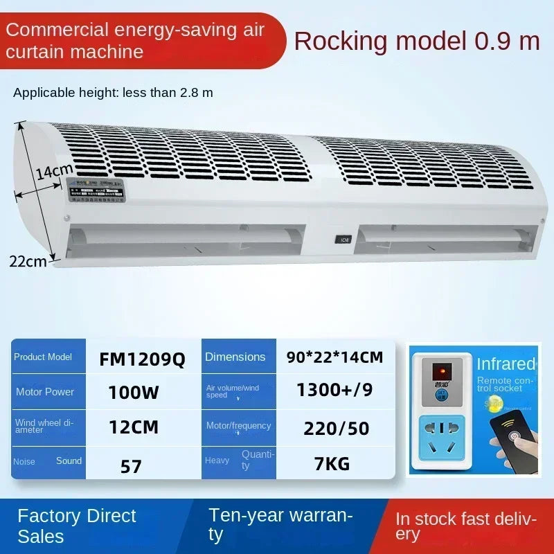 220V Commercial Air Curtain Door for Supermarket and Cold Storage with Silent Operation CAA