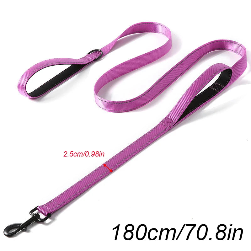 Dog Leashes Outdoor Travel Dog Training Chain Heavy Duty Double Handle Lead for Control Safety Nylon Dog Leash Training Control