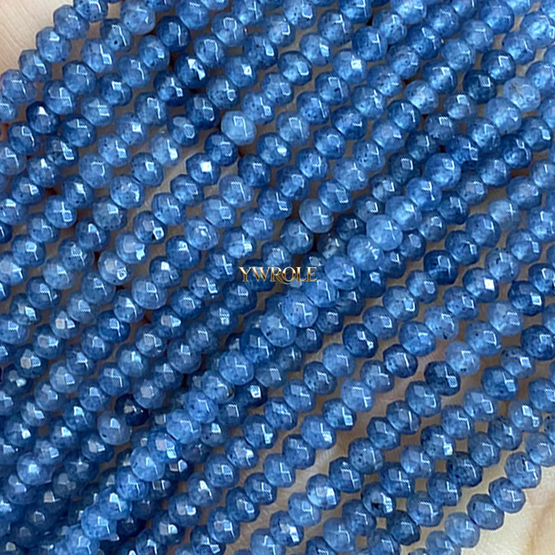 3x4mm Rondelle Faceted Natural Stone Chalcedony Tourmaline Color Loose Spacer Beads for Jewelry Making Diy Bracelet Accessories