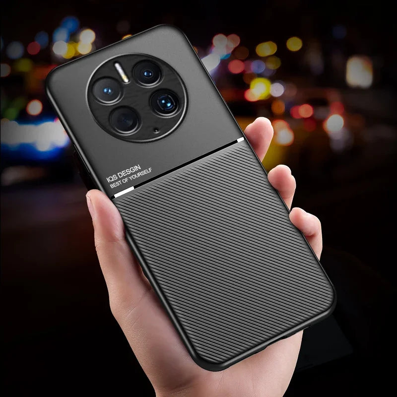 For Huawei Mate 50 Pro Case Car Magnetic Leather Cover Soft Frame Funda On For Mate 50 Pro Mate50 Pro Phone Cases Capa