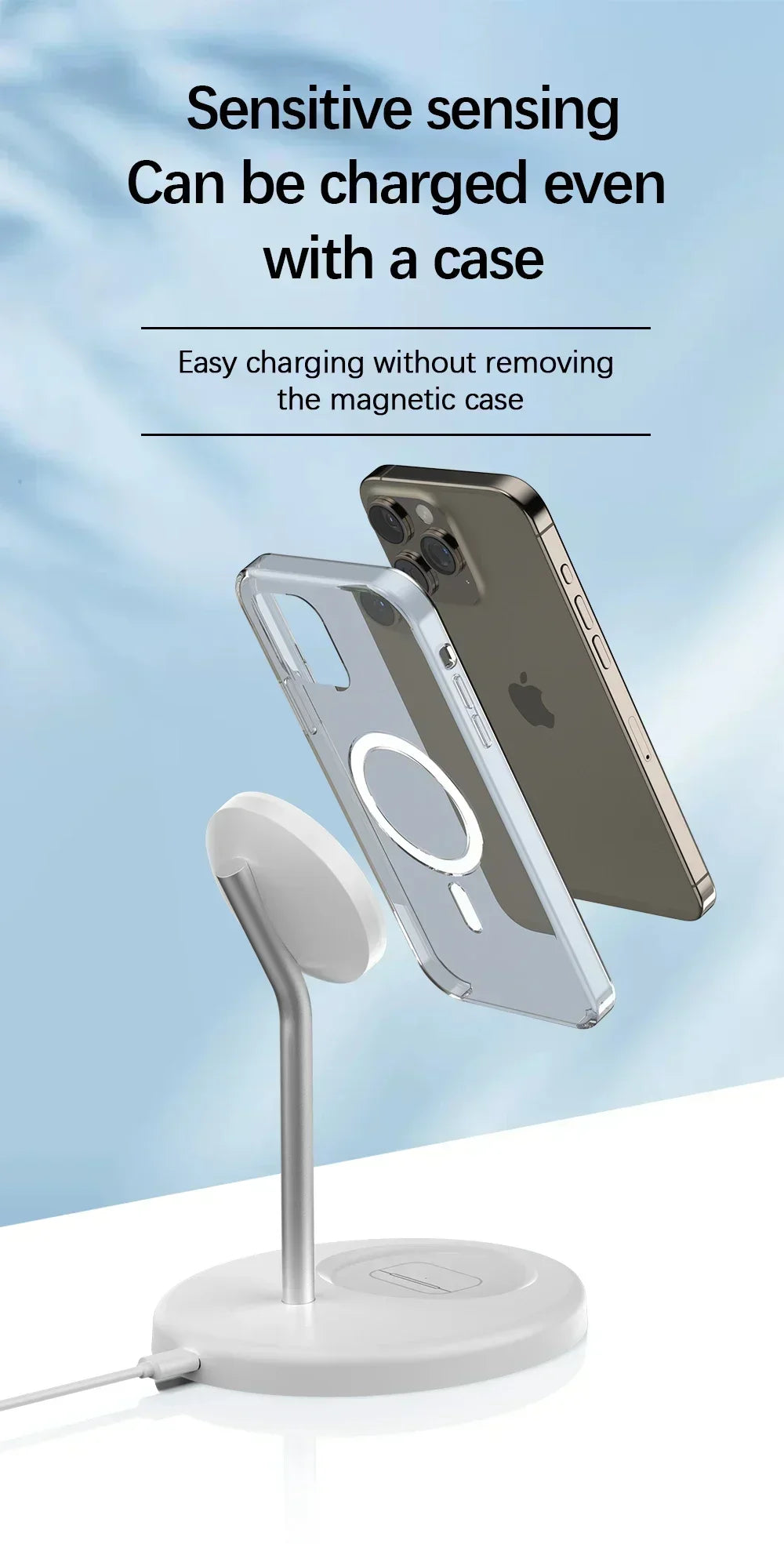 2-in-1 Magnetic Wireless Charger Stand for iPhone 17 16 15 14 13 12 AirPods 4/3 Pro for MagSafe Fast Wireless Charging Stantion