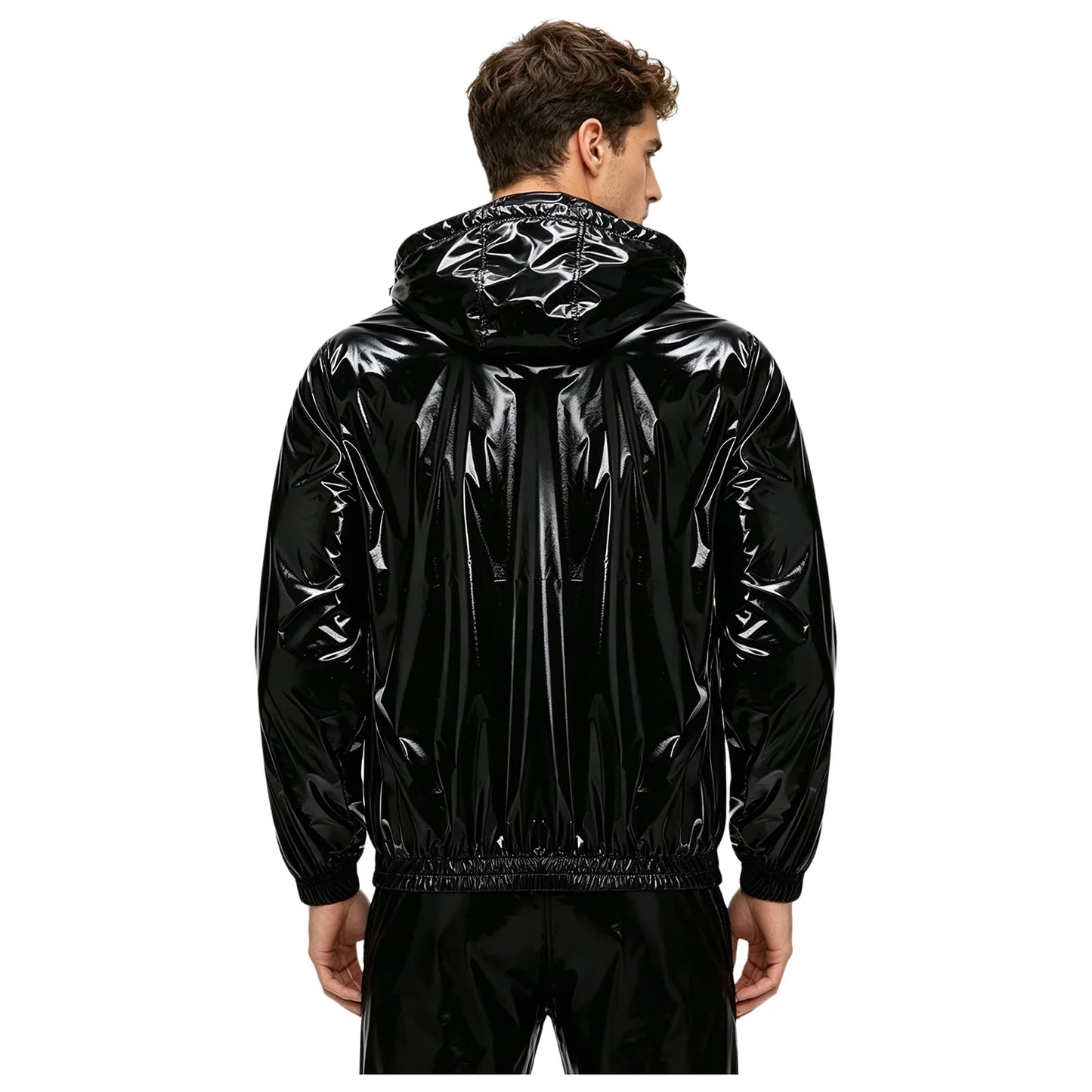 Men Waterproof Hooded Trench Jacket Long Sleeve Hood Outerwear Windbreaker Raincoat fo Hiking Fishing Biking Thermal Windbreaker
