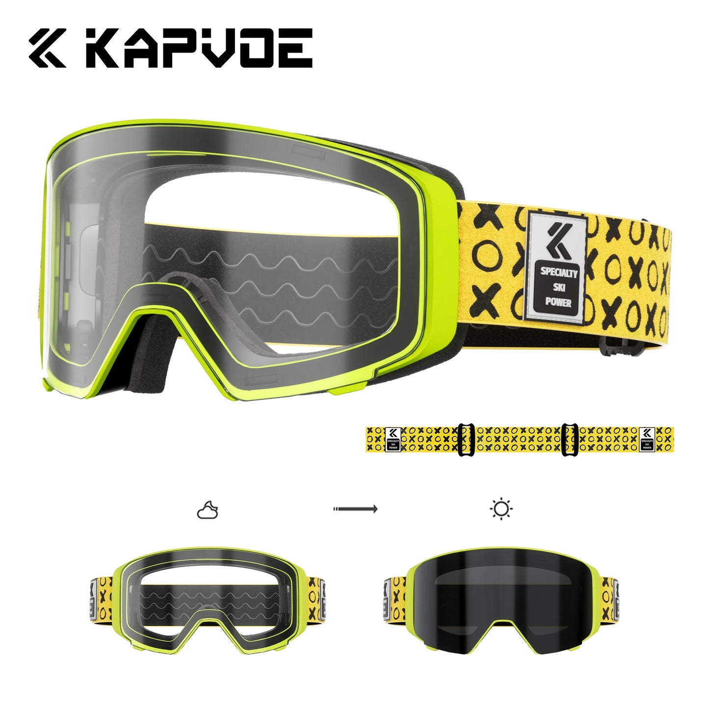 Kapvoe 2026 Skiing Eyewear Flip Ski Goggles Photochromic Snow Goggles Men Snowboard Mask Protection Glasses Snowmobile Winter
