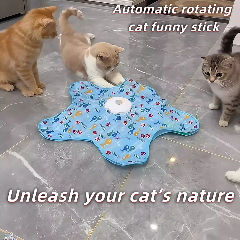 Cat and Dog Toy Interactive Hide and Seek Cat Toy with Mouse Squeak Motion Activated Mobile Hidden Feather Kitten Teasing Toy