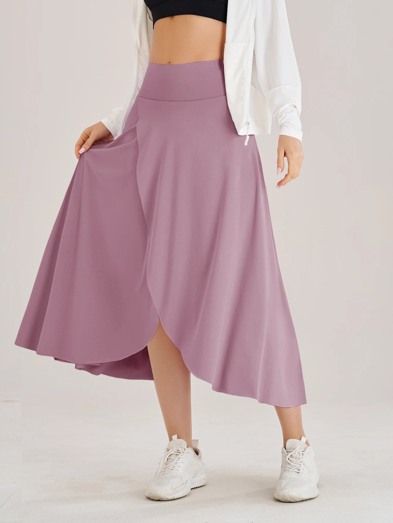 Summer Women Golf Tennis Dance Fitness Long Skirts Quick Drying Solid Female Lining High Waist Long Skirts Shorts