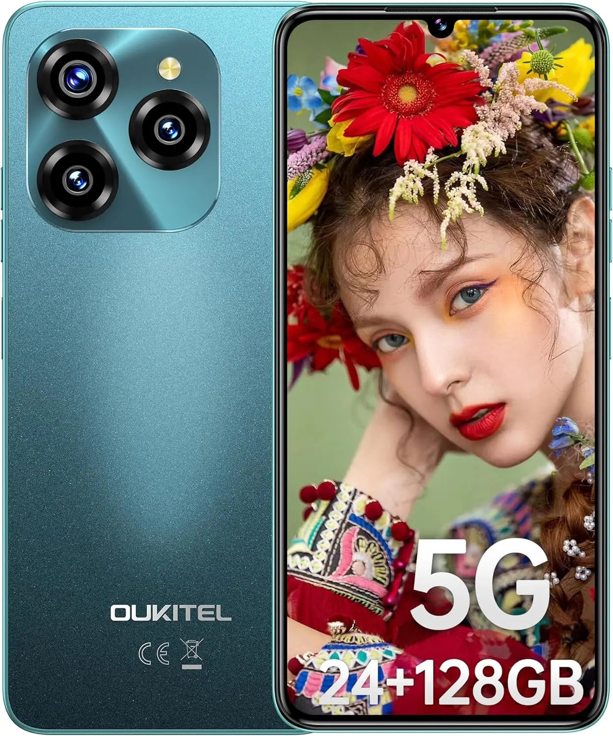 OUKITEL C50 5G Smartphone Without Contract - 24GB+128GB/1TB expandable Mobile Phone Without Contract 6.8 inches 5150mAh Android