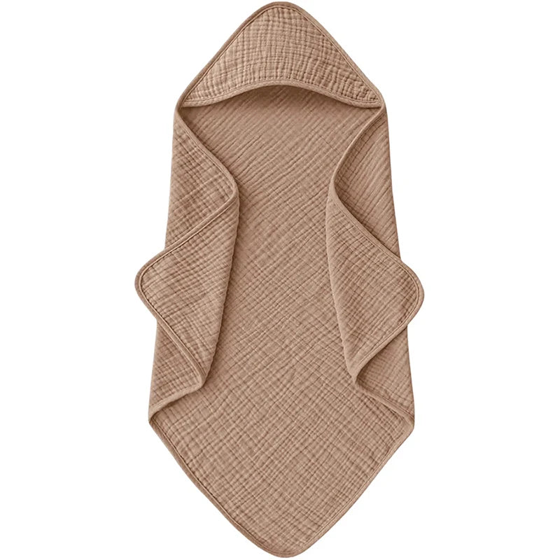 1PC Muslin Hooded Baby Towels Ultra-Soft Cotton Absorbent Baby Bath Towels with Hood for Newborn Baby Infant 30x30in