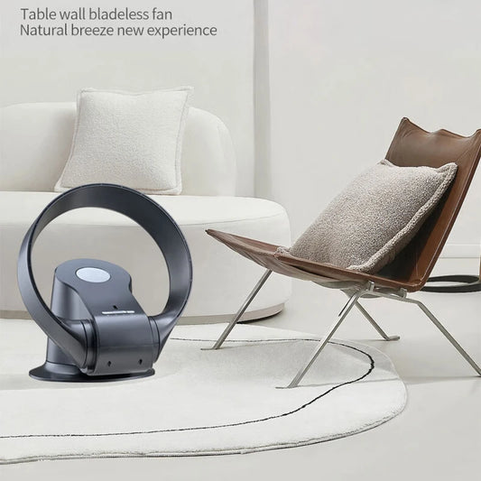 New 220V Ultra-Quiet Blade-Less Variable-Speed Fan: Remote-Controlled Wall-Mounted Fan for Home and Office Use with 9-Speed Sett