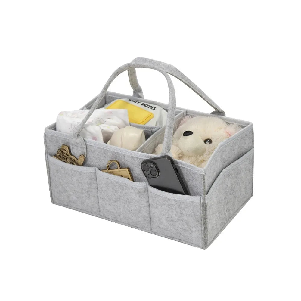 Baby Stroller Organizer - Foldable Mommy Tote Bag & Diaper Storage Hanging Basket | Portable & Thicken Design for Easy Access