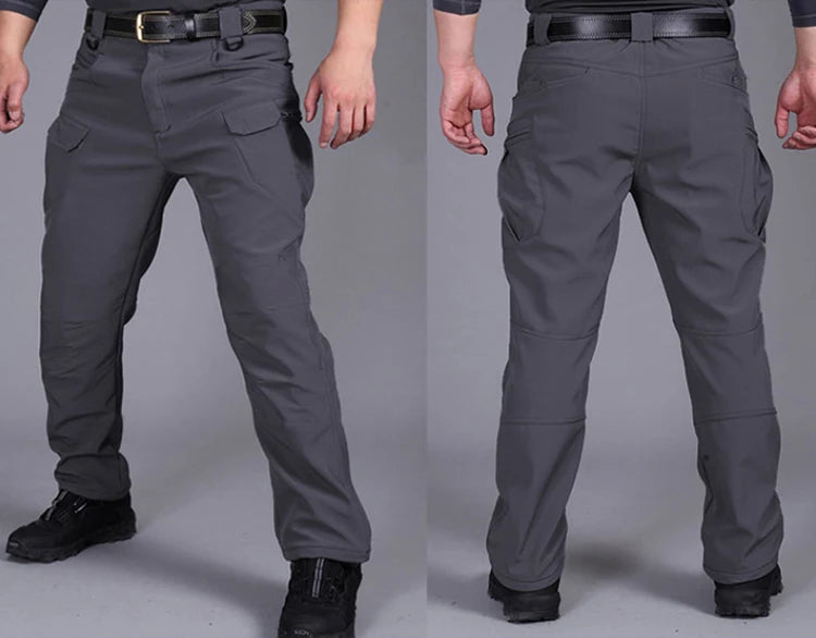 TRVLWEGO Men Winter Waterproof Climbing SkiingTrekking Fleece Fishing Tactical Sharkskin Cargo Pants Camping Hiking Trousers