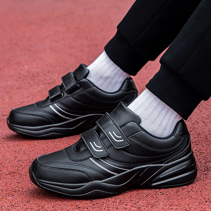 Large Size 48 White Casual Sneakers Men Comfy Leather Lightweight Men's Sports Shoes Outdoor Non-slip Walking Shoes Man Trainers