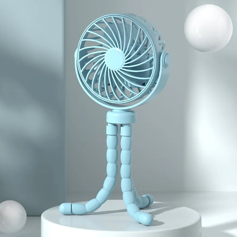 Baby Stroller Fan Mini Portable Outdoor Fan USB 3 Speed Flexible Octopus Fan Tripod Clip on Handheld Fan for Stroller Crib