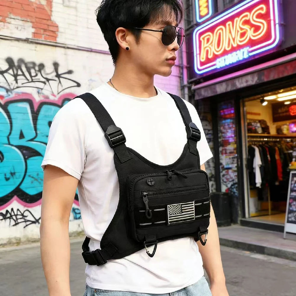 Outdoor Running Cycling Chest Bag Water-Resistant Lightweight With Phone Pouch For Fitness Commute Multi-Scene Men Women