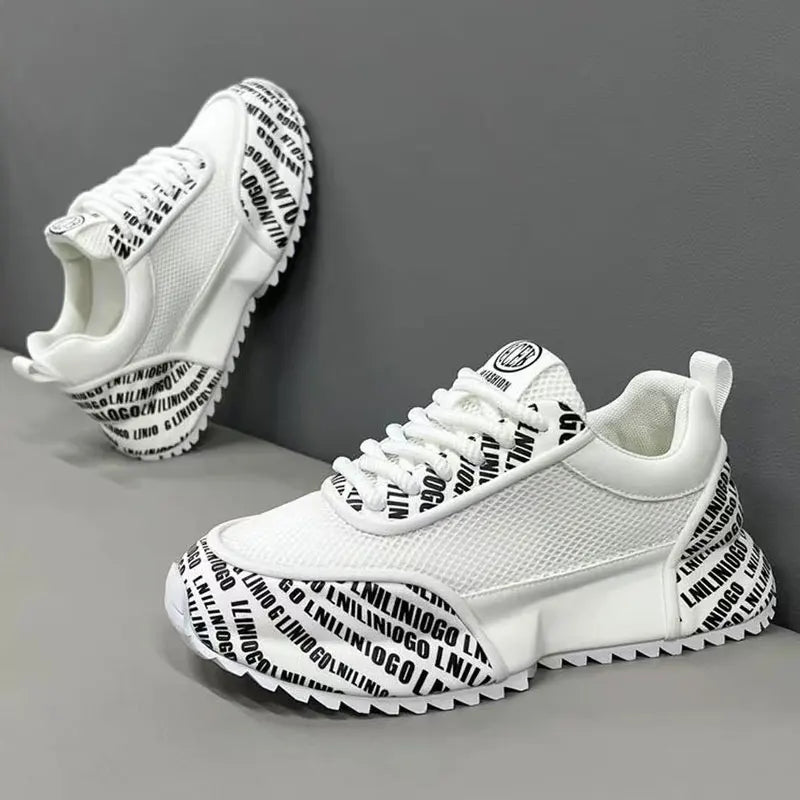 Chunky Sneakers Men Designer Cover Bottom Board Shoes Fashion Casual Leather Fabric Breathable Increased Internal Platform Shoes