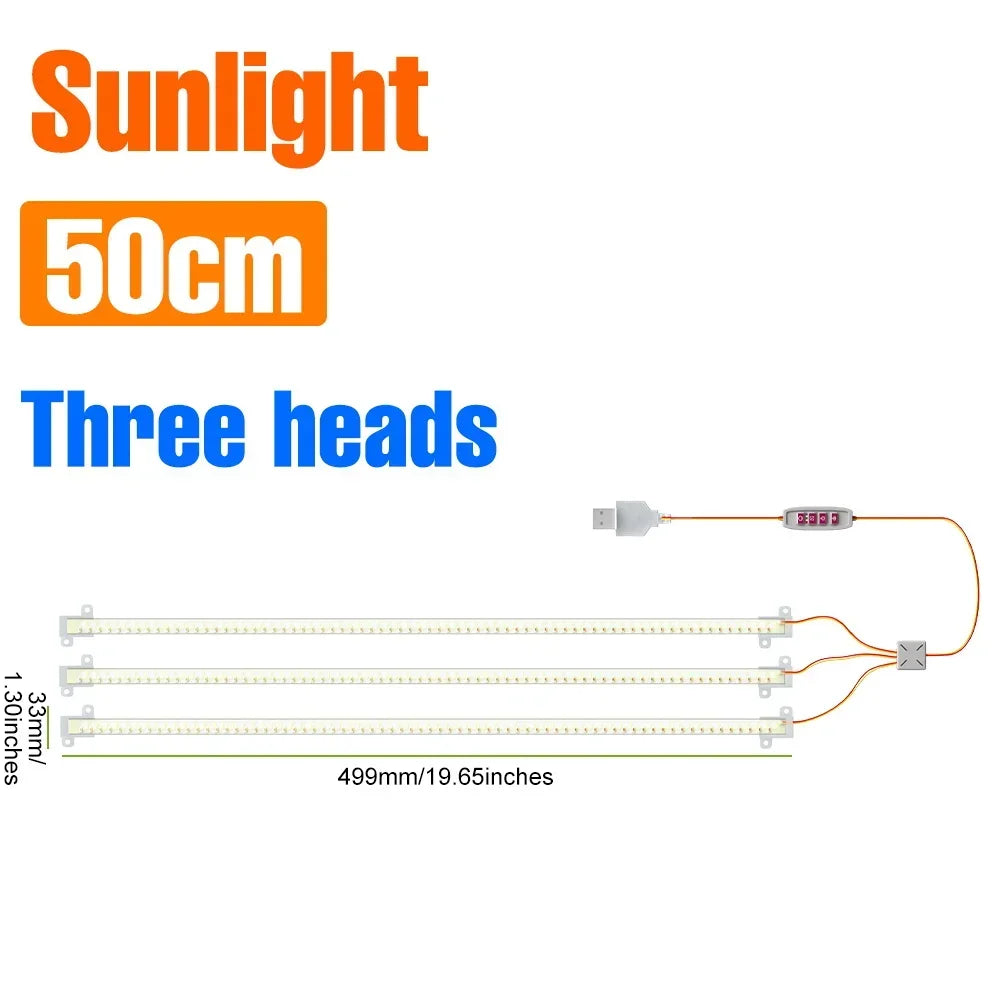LED Plant Grow Light Bar 5V Full Spectrum Potted Fill Lamp USB Indoor Dimmable Succulent Seeding Flower Cactus Cultivate Lamps