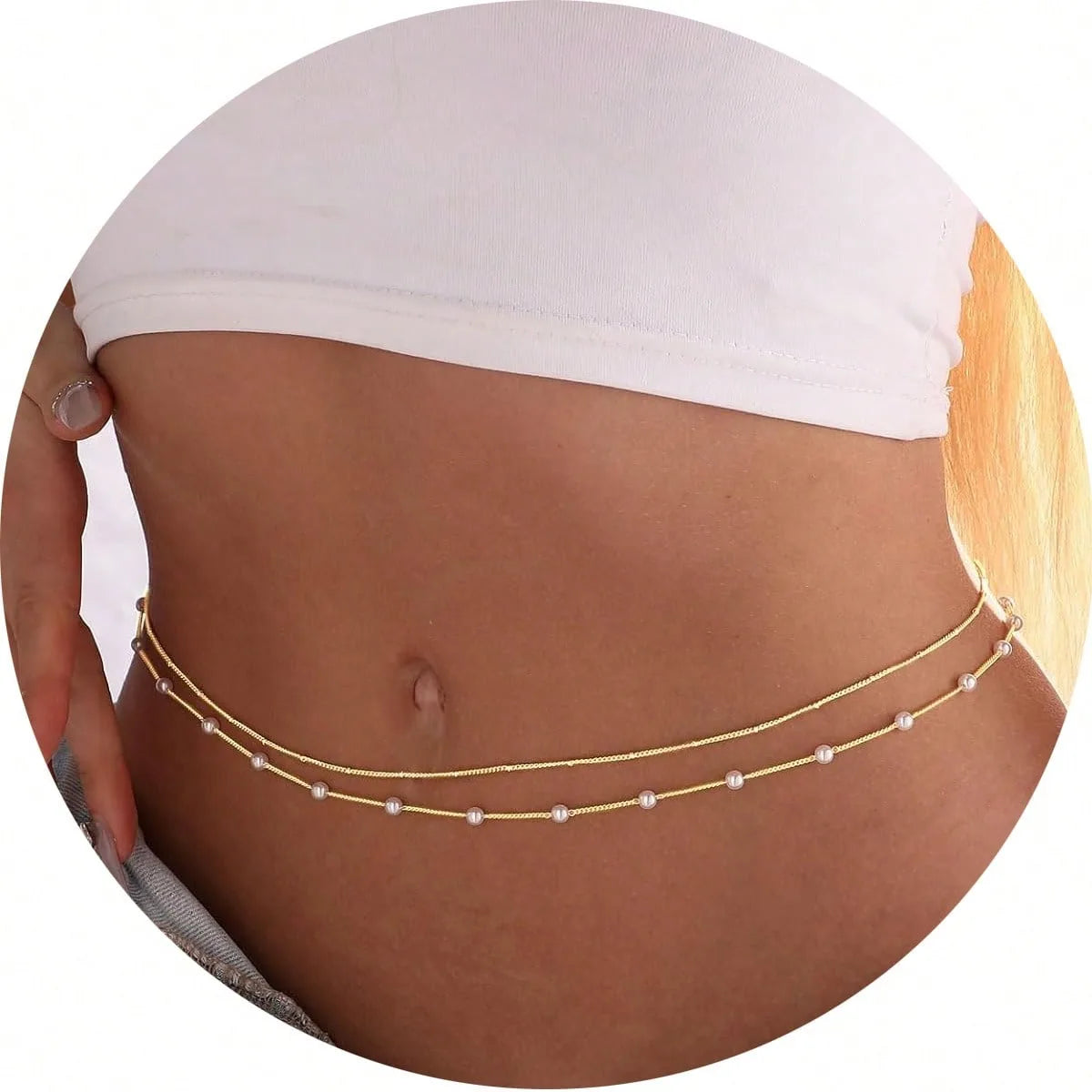 Sexy Belly Chains For Women Beads Cuban Waist Chain Jewelry For Beach Accessories