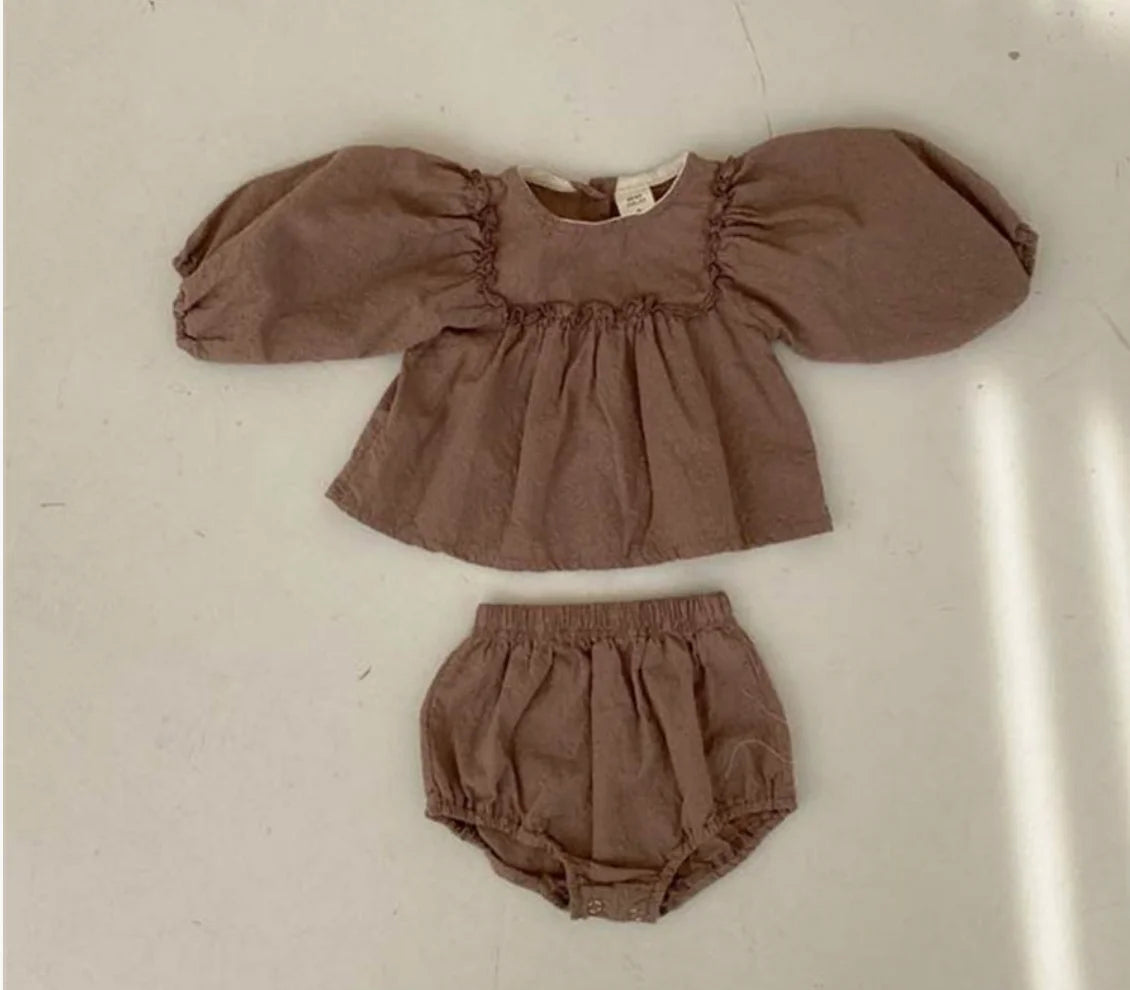 Spring Baby Girls Sets Girls Cotton Plaid Lace Blouse+Bottom Shorts Set for Kids Infant Outfits 0-3T Baby Girl Clothing Outfits
