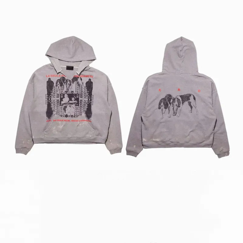 Ripped Streetwear Hooded Loose Casual Men Women Pure Cotton Hoodies Sweatshirt Best Quality UK erd Hoodies