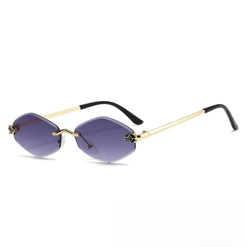 Popular Fashion Women Men Shades Rhombus Sun Glasses Female Male Summer Traveling UV400 Rimless Sunglasses Lentes De Sol Mujer