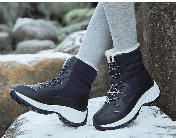 Snow Women's Boots Lightweight Woman Shoes Platform Shoes Women Plush Mid High Boots New Botas Mujer Winter Ladies Boots