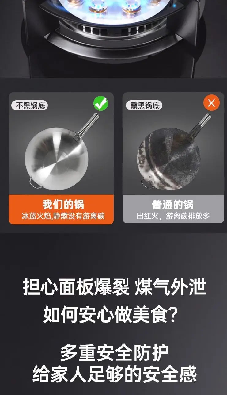 Single Gas Stove Household Fierce Flame Desktop Embedded for Natural Gas and LPG