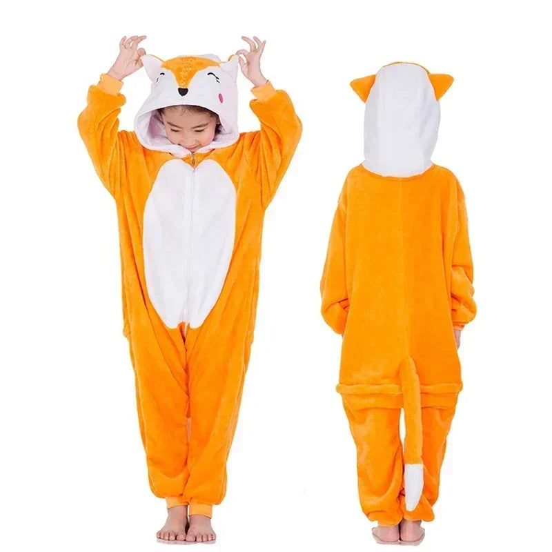 Baby Girl Clothes Kigurumi Children Unicorn Pajamas Winter Animal Cartoon Sleepers Stitch Cat Onesie Kids Costumes Jumpsuit