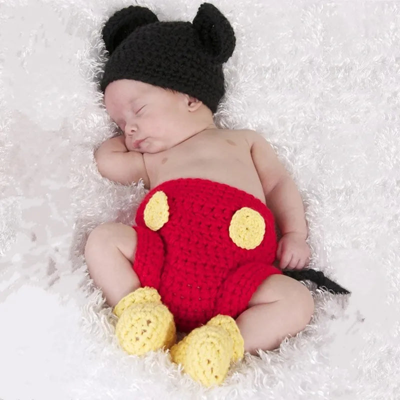 Handmade Crochet Costume Halloween Photoshoot for Baby Boy Photography Props Outfits Newborn Babies Gifts 0-6M Lion Pants Set