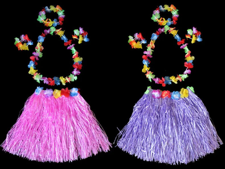 Halloween length30cmHula dance costume with garland for performance, Hawaiian children's hula outfit