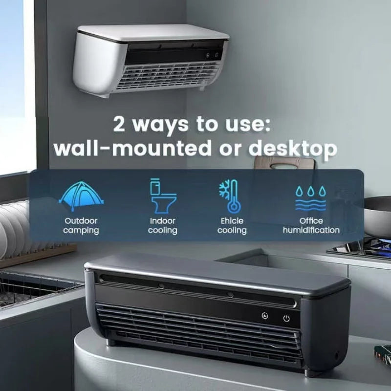 New Model Cooling Wall Fan Large Wind Force Charging Fan Home Use Table Standing Remote Control Kitchen Air Conditioner