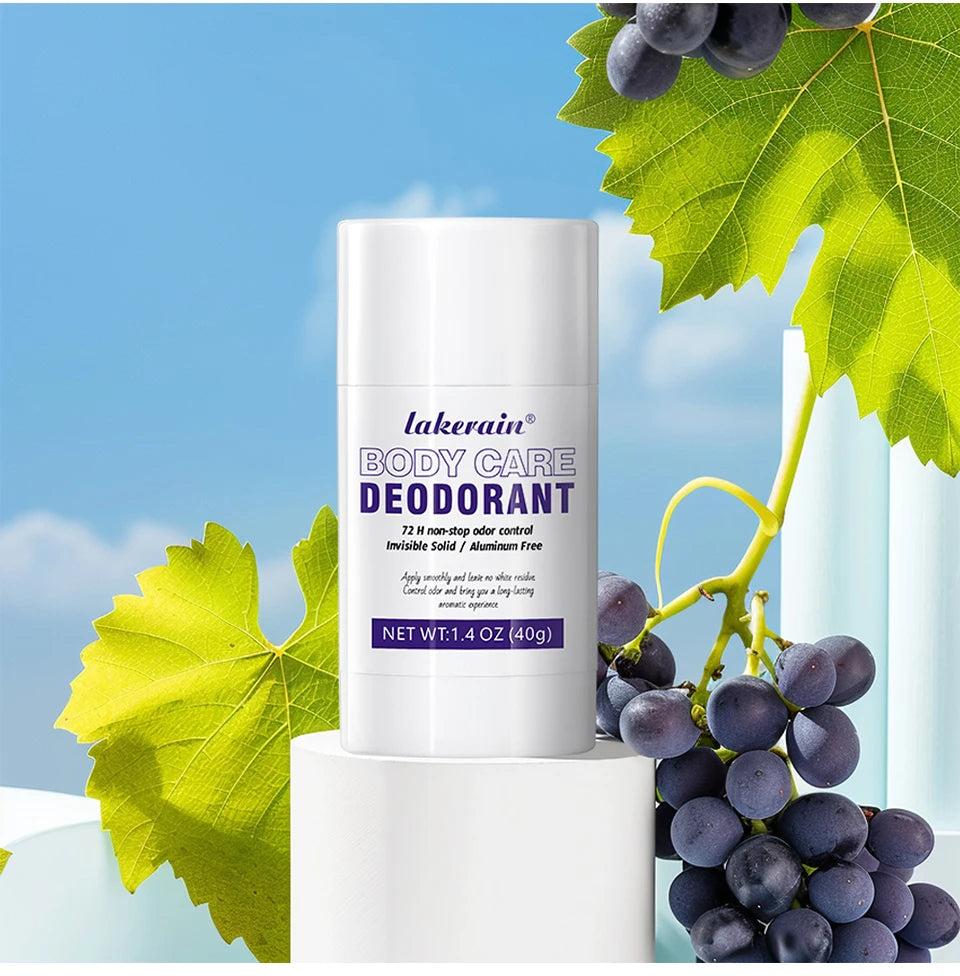 Lakerain Body Care Deodorant Long-Term Odor Control Natural Ingredients Aluminum-Free Sweet Fruity Aroma  Full Body Deodorant