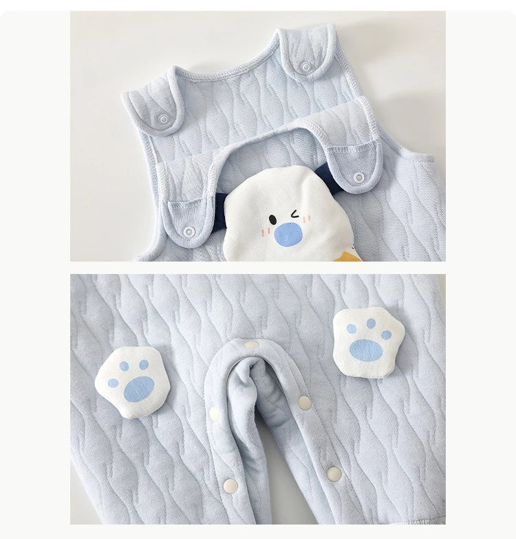 Autumn Newborn Baby Set Long Sleeved Top+overalls 2-piece Set 0-2 Years Old High-quality Cartoon Dog Newborn Outdoor Clothing
