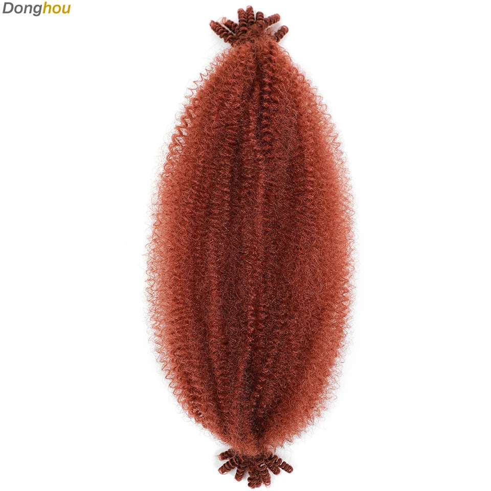 Donghou Ombre Blonde Ginger Afro Twist Hair 350 1B 30 27 613 Bug Colors Springy Twist Braiding Hair for Soft Locs Marley Braids