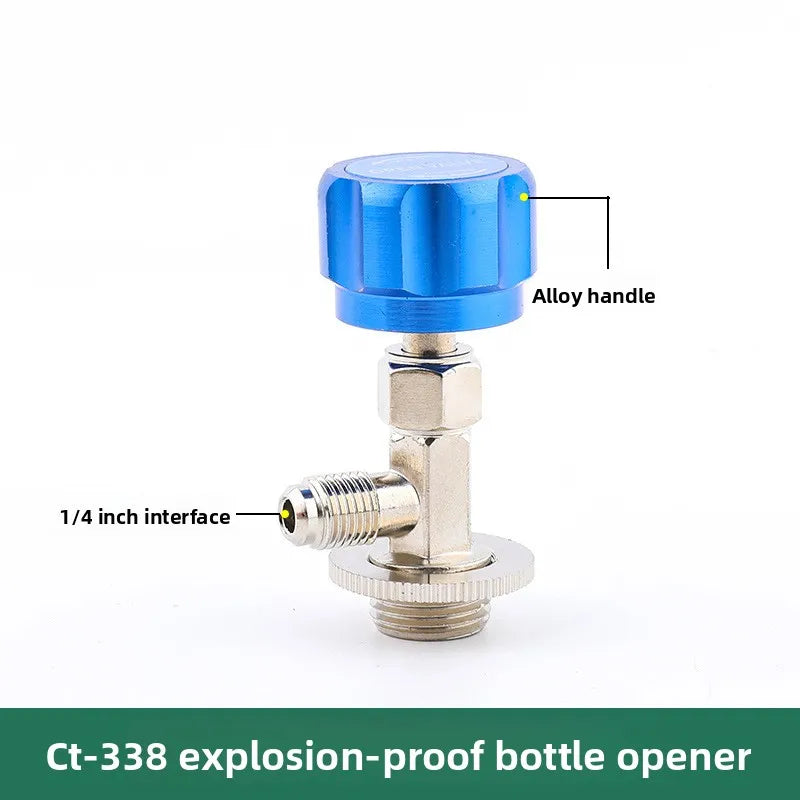 Refrigerant Bottle Opener Air Conditioner Refrigerant Can Tap Valve Bottle Opener Tool Brass Dispensing Valve R410 D4L5