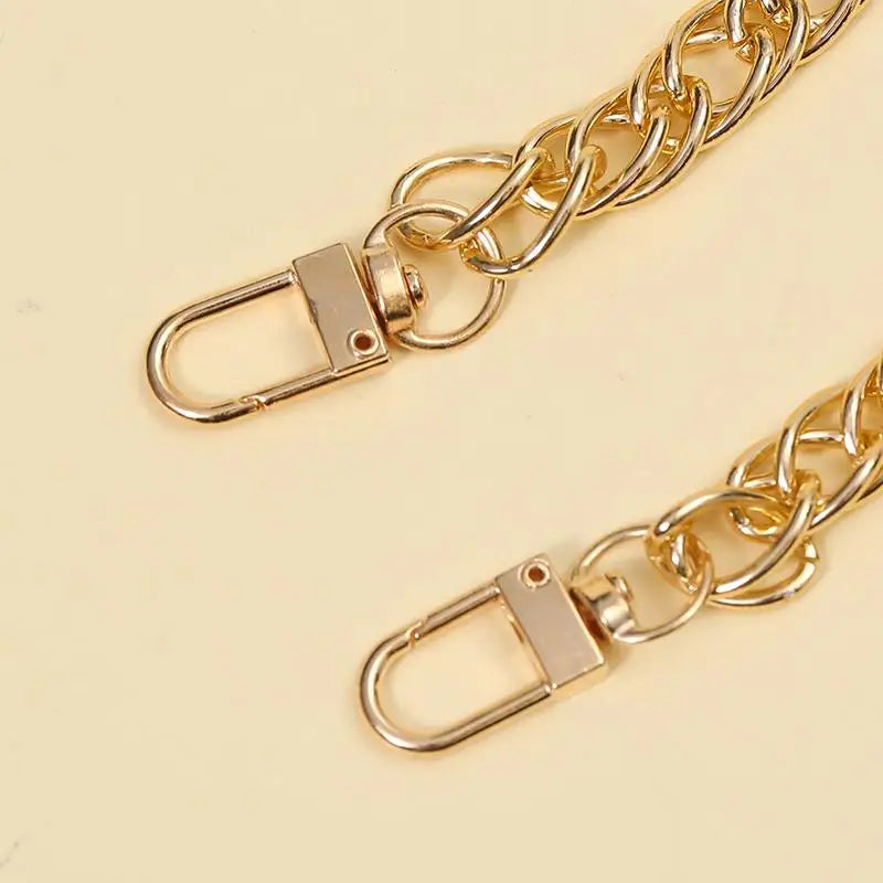 110cm Women Bag Aluminum Chain Color Retaining Gold Diy Simple Chain Metal Wrap Chain Underarm Shoulder Strap Replacement Strap
