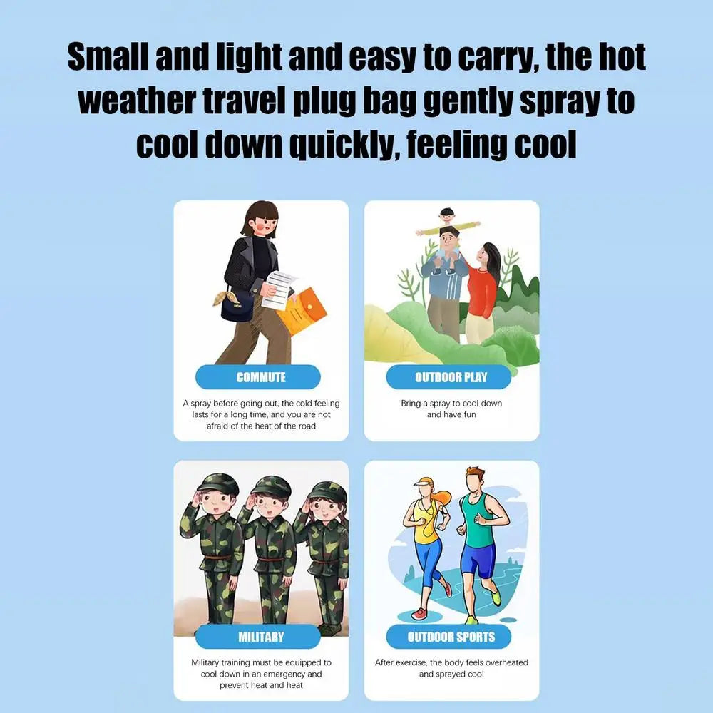 Cool Spray For Summer Household Instant Cooling Spray Natural Plant Extracts Cooling Artifact For Camping Outings Traveling